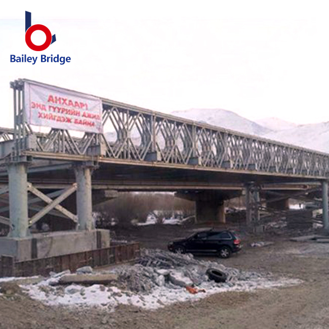 assembled steel bailey bridge